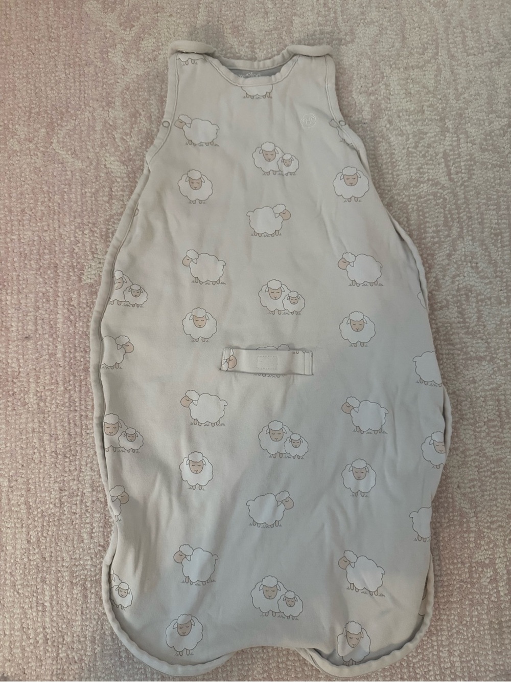 Woolino Cream Baby Sleep Sack with Sheep Print 2-24months